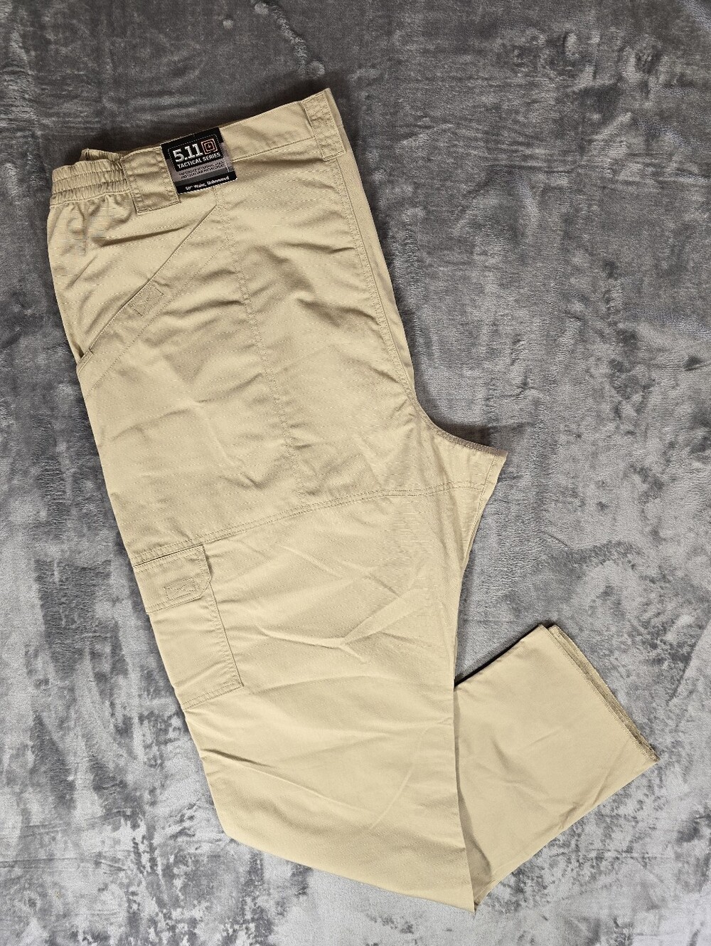 5.11 Tactical Series Taclite Pro Pants Size 50x36 Unhemmed Ripstop Teflon Beige
